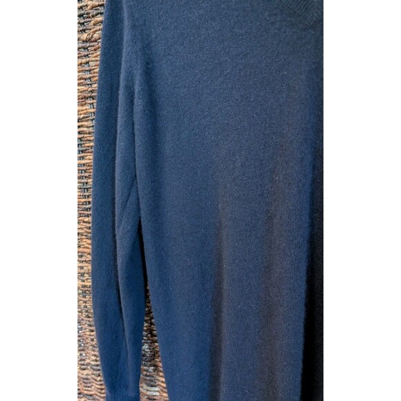 Pure Collection 100% Cashmere V Neck Sweater Women 8 / 10 Long Blue Minimalist - Picture 9 of 9
